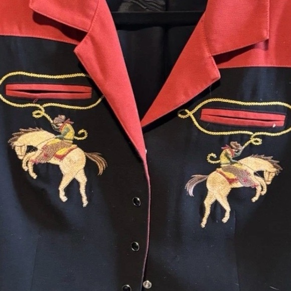 Double D Ranch collectible jacket western rodeo embroidered bucking bronco pony - Picture 6 of 7